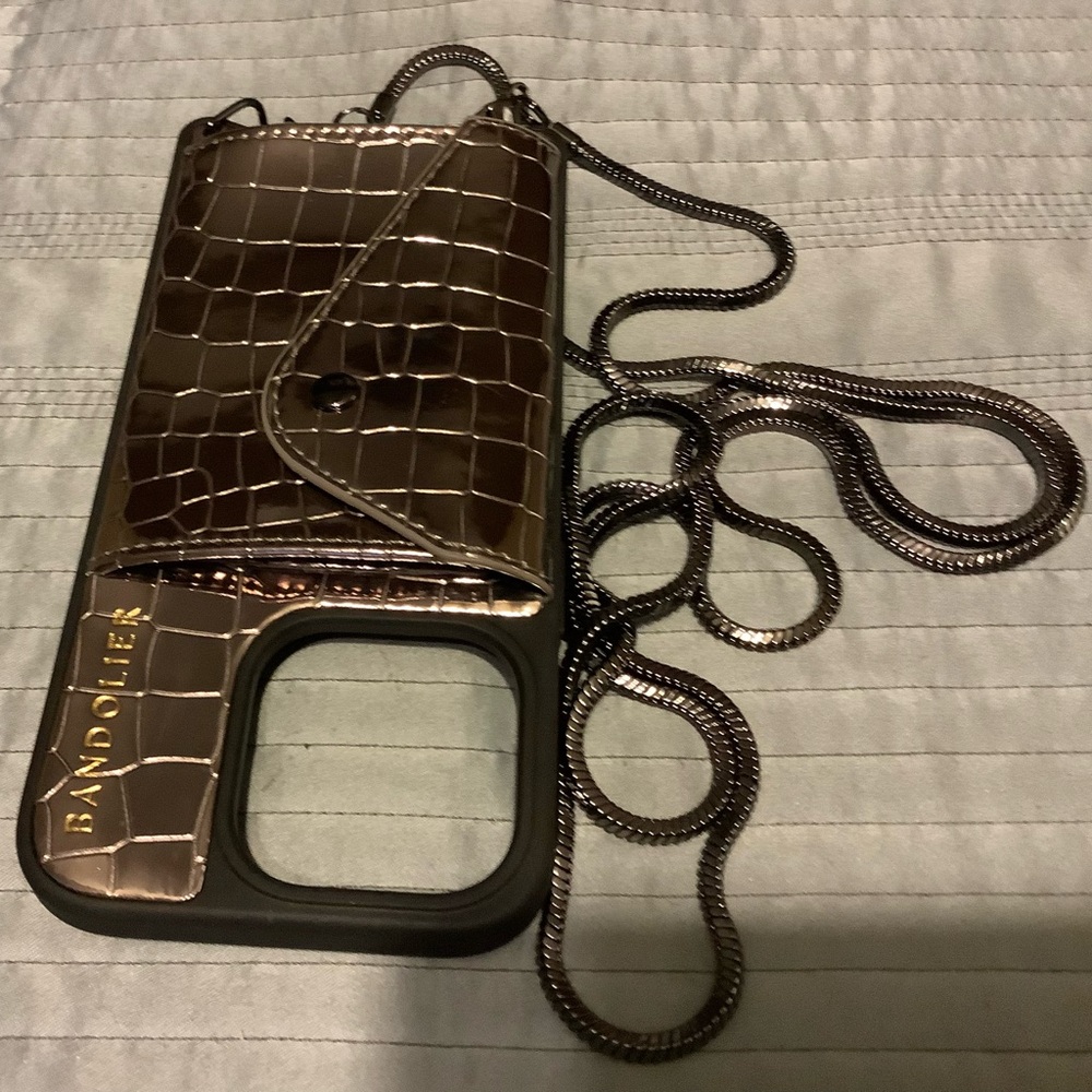 Bandolier IPhone 15 Pro phone case Wallet with chain